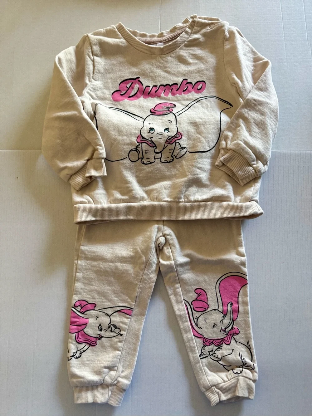 Disney Dumbo Beige and Pink Kids Sweatshirt & Jogger Set